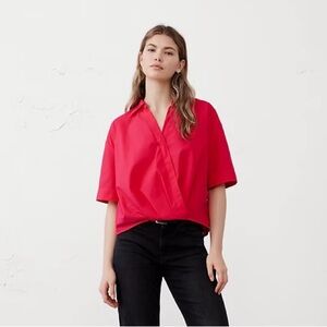 Banana Republic Collared Wrap Popover Top